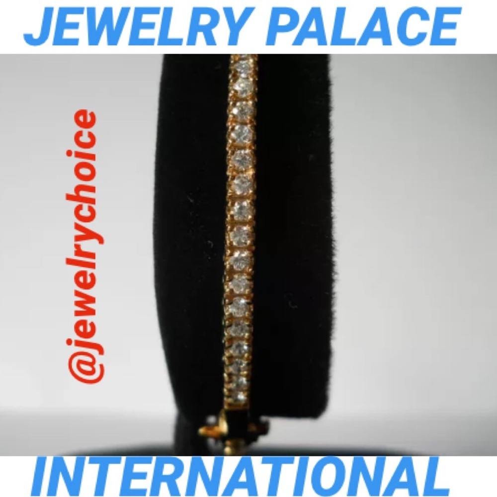 🆕14K Gold Filled Eleganti Tennis Cubic Zirconia Bangle.